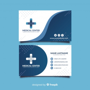 Medical business card template with modern style