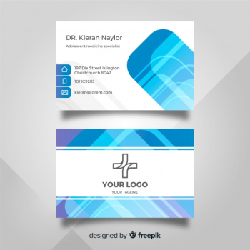 Medical business card template with modern style