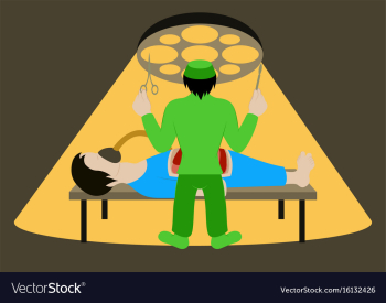 Medical concept surgeon in operation vector image Medical concept surgeon in operation vector image