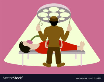 Medical concept surgeon in operation vector image Medical concept surgeon in operation vector image