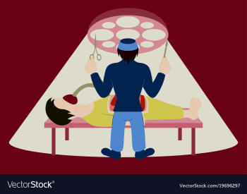 Medical concept surgeon in operation vector image Medical concept surgeon in operation vector image