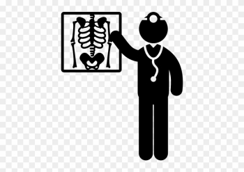 Medical Doctor Standing Beside X Ray Vector - X Ray Vector Icon