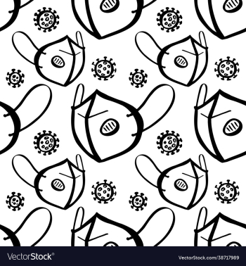 medical mask virus protection seamless pattern