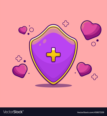 medical protection with shield in cartoon style medical protection with shield in cartoon style