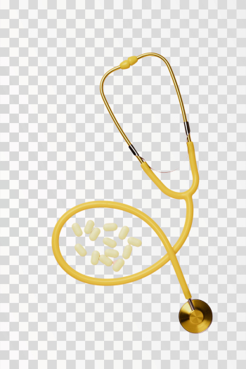 Medical stethoscope placed on PNG transparent background. Author @karolina-grabowska / Pexels