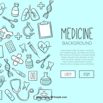 Medicine background in hand drawn style Medicine background in hand drawn style