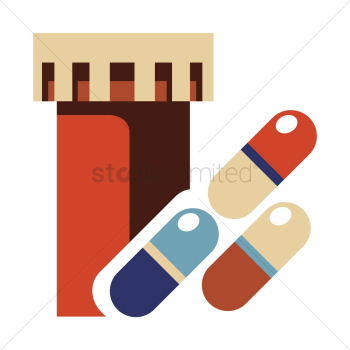 Medicine bottle with pills outside Medicine bottle with pills outside