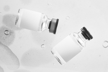 Medicine glass vials with blank white label Medicine glass vials with blank white label