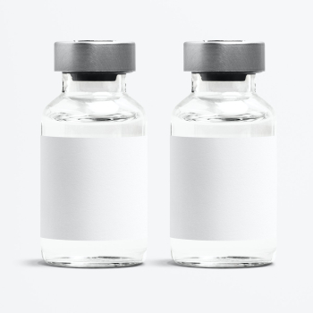 Medicine glass vials with blank white label Medicine glass vials with blank white label