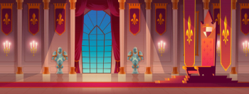 Medieval kings palace throne hall cartoon Free Vector Medieval kings palace throne hall cartoon Free Vector
