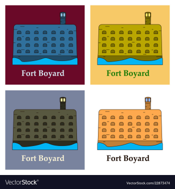 Medieval mediterranean fortress with towers icon vector image Medieval mediterranean fortress with towers icon vector image