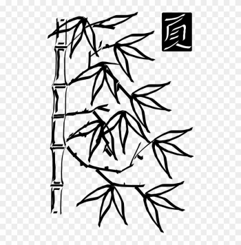 Medium Image - Bamboo Tree Outline Sketch