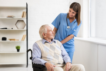 Medium shot nurse looking at old man Free Photo Medium shot nurse looking at old man Free Photo