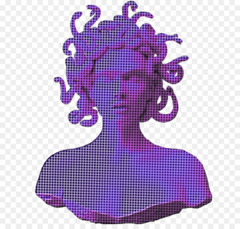 Medusa, Vaporwave, Aesthetics, Purple, Violet PNG