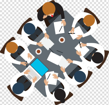 Meeting Business Icon, meeting people, group of person sitting on chair with papers illustration transparent background PNG clipart