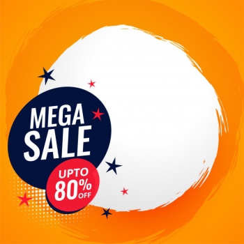 Mega sale and discount banner with text space Free Vector