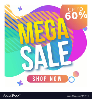 Mega sale template for instagram vector image Mega sale template for instagram vector image