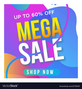 Mega sale template instagram vector image Mega sale template instagram vector image