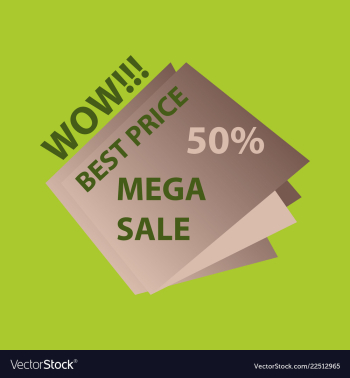 Mega sale with upto 50 discount offer creative vector image
