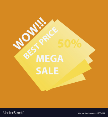 Mega sale with upto 50 discount offer creative vector image