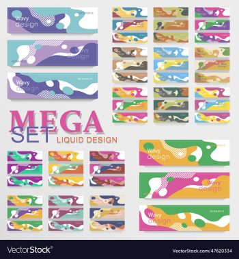 mega set of colorful flyers in liquid style