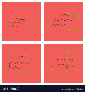 Melatonin hormone molecule in humans it plays a vector image Melatonin hormone molecule in humans it plays a vector image