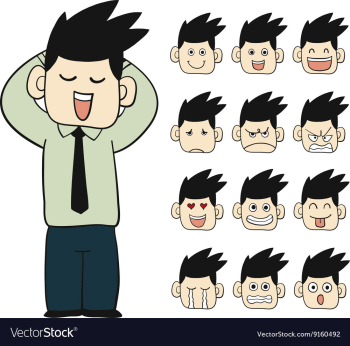 Men emotions faces vector image Men emotions faces vector image