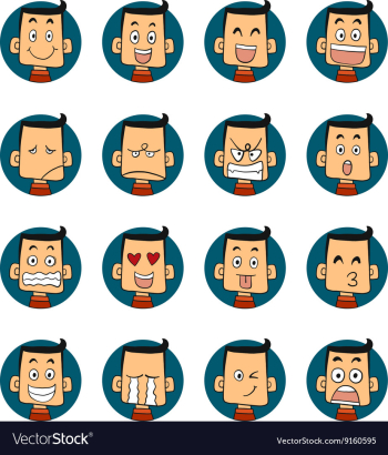 Men emotions faces vector image Men emotions faces vector image