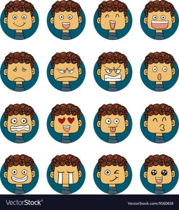 Men emotions faces vector image Men emotions faces vector image