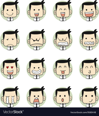 Men faces emotions vector image Men faces emotions vector image