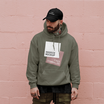 Men in Hoodie Mockup Men in Hoodie Mockup