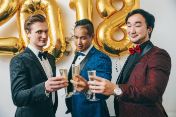 Men In Tuxedos Cheers Nye Men In Tuxedos Cheers Nye