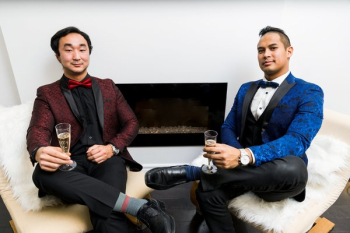 Men In Tuxedos With Champagne Men In Tuxedos With Champagne