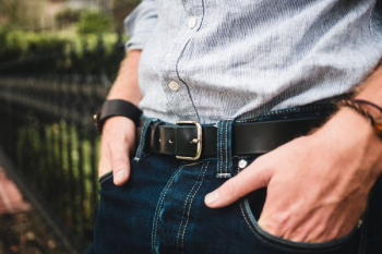 Men's Fashion Close Up Of Shirt And Belt Men's Fashion Close Up Of Shirt And Belt