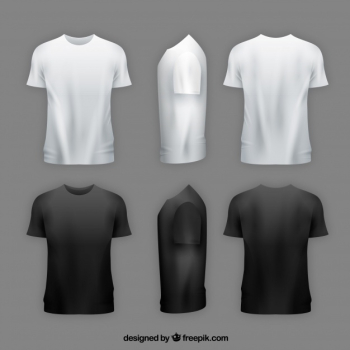 Men's t-shirt in different views with realistic style Free Vector Men's t-shirt in different views with realistic style Free Vector