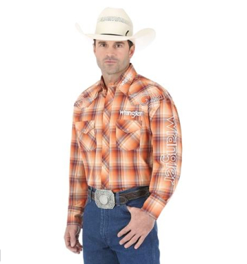 Men's Wrangler Logo Western Plaid Shirt | Cowboy Boots & Western ...