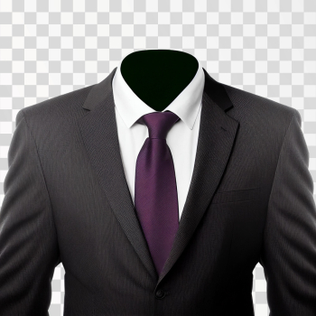 Men Suit Black With A Purple Tie PNG transparent