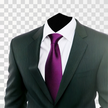 Men Suit Black With A Purple Tie PNG transparent