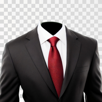 Men Suit Black With A Red Tie PNG transparent, free download