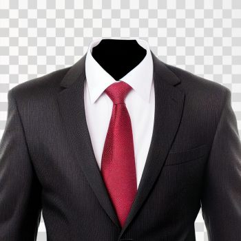 Men Suit Black With A Red Tie PNG transparent, free download