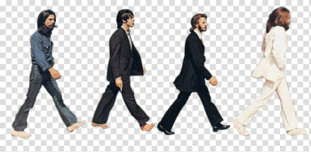 Men walking, The Beatles Abbey Road Sgt. Pepper's Lonely Hearts Club Band Silhouette, tour transparent background PNG clipart