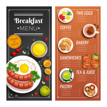 Menu design for cafe and restaurant Free Vector Menu design for cafe and restaurant Free Vector