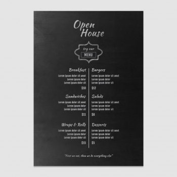 Menu mockup Free Psd