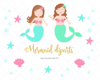 Mermaid Clipart Mermaid PNG files Mermaid Clipart Instant | PNGio