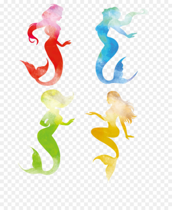 Mermaid Silhouette Illustration - Color mermaid silhouette Mermaid Silhouette Illustration - Color mermaid silhouette