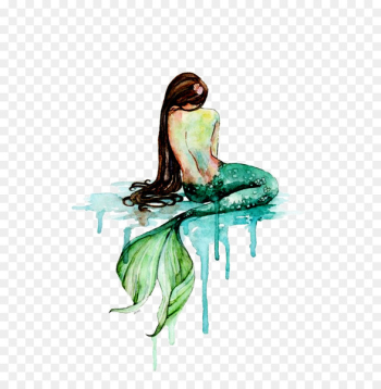 Mermaid Watercolor painting Art - Mermaid Mermaid Watercolor painting Art - Mermaid