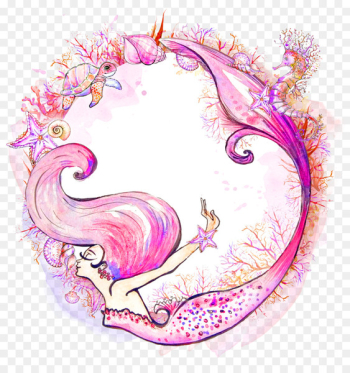 Mermaid Watercolor painting Siren Clip art - Pink Mermaid Mermaid Watercolor painting Siren Clip art - Pink Mermaid