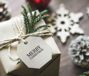 Merry Christmas Gift Box Close-up Photo Merry Christmas Gift Box Close-up Photo