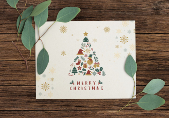 Merry christmas greeting card mockup Free Psd