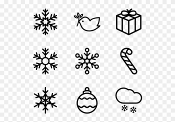 Merry Christmas Line - Fitness Icons Transparent Background